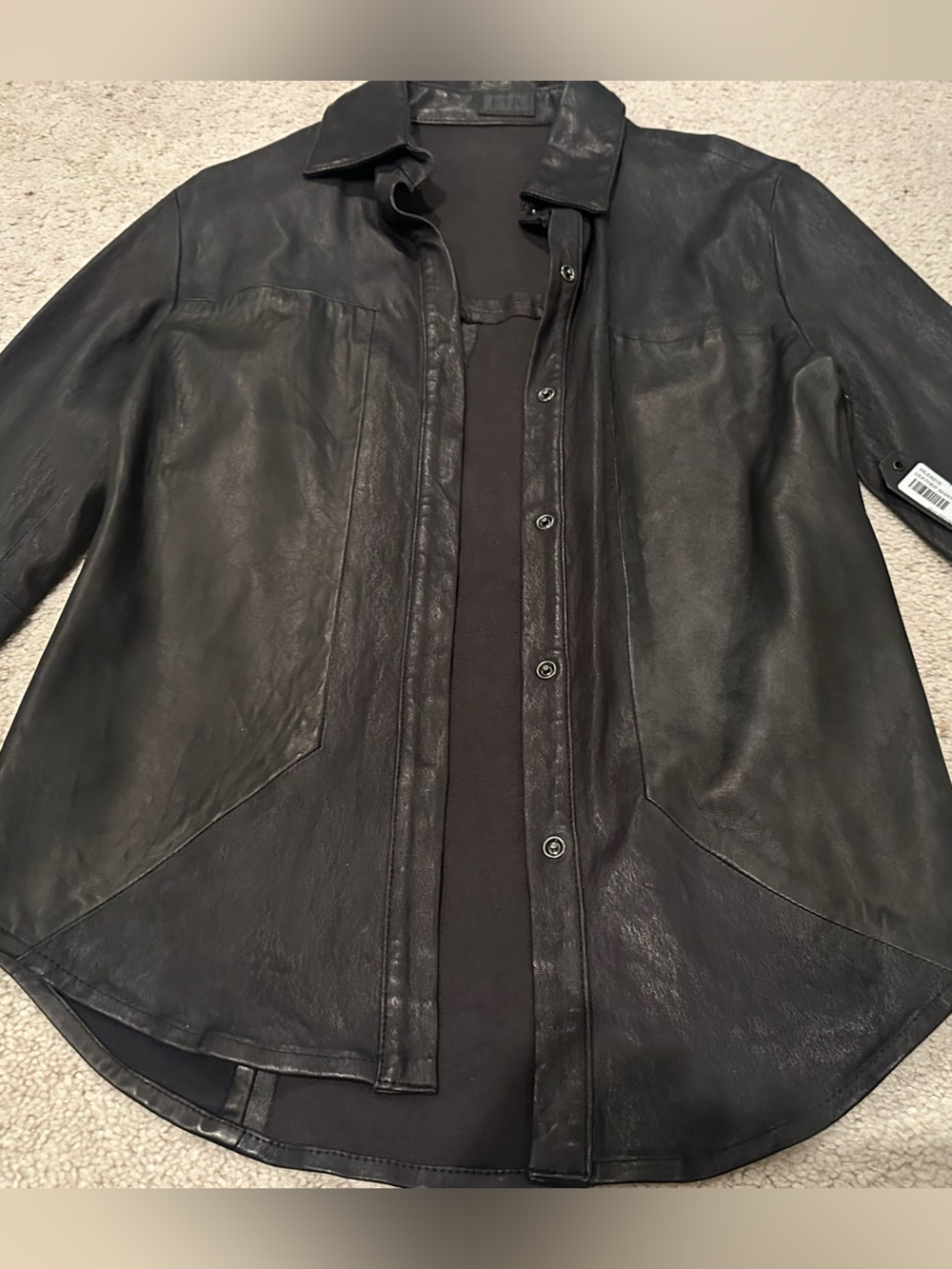RTA black leather shirt - new with tags